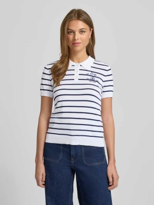 Bluzka z dzianiny z kołnierzykiem polo model ‘NATRISSA’ Lauren Ralph Lauren