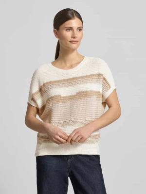 Bluzka z dzianiny z krótkimi rękawami i okrągłym dekoltem monari