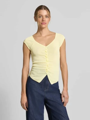 Bluzka z dzianiny z listwą guzikową i marszczeniami JAKE*S STUDIO WOMAN