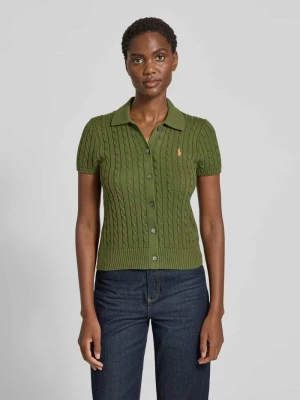 Bluzka z dzianiny z listwą guzikową Polo Ralph Lauren