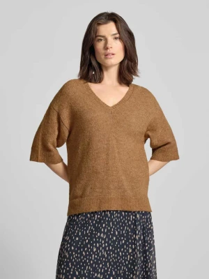 Bluzka z dzianiny z mieszanki wełny z dekoltem w serek Smith and Soul