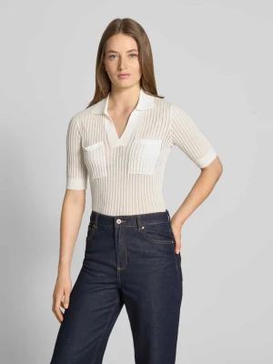 Bluzka z dzianiny z mieszanki wiskozy z kołnierzykiem polo Christian Berg Woman Selection