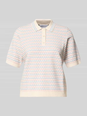 Bluzka z dzianiny z mieszanki wiskozy z kołnierzykiem polo Jake*s Collection