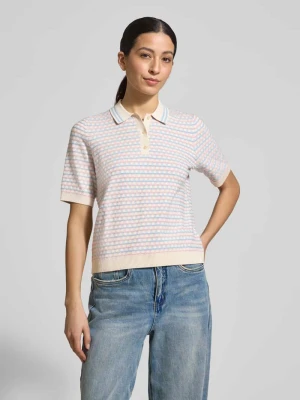 Bluzka z dzianiny z mieszanki wiskozy z kołnierzykiem polo Jake*s Collection