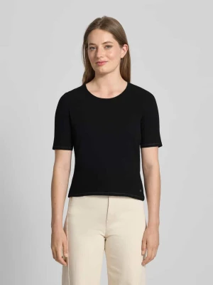 Bluzka z dzianiny z mieszanki wiskozy z okrągłym dekoltem Marc Cain