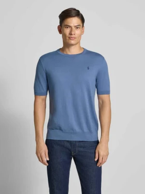 Bluzka z dzianiny z okrągłym dekoltem i wyhaftowanym logo Polo Ralph Lauren