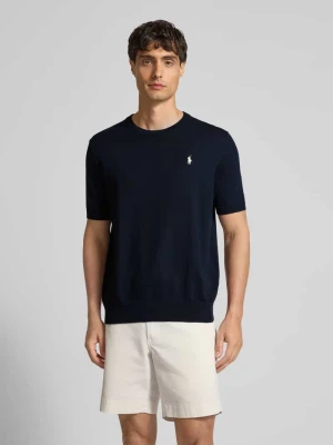 Bluzka z dzianiny z okrągłym dekoltem i wyhaftowanym logo Polo Ralph Lauren