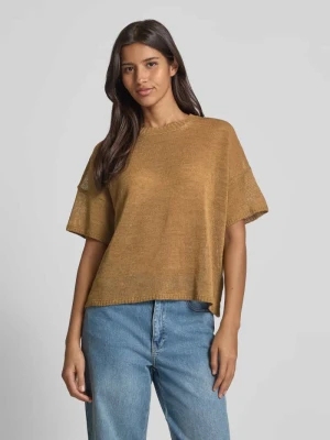 Bluzka z dzianiny z okrągłym dekoltem milano italy