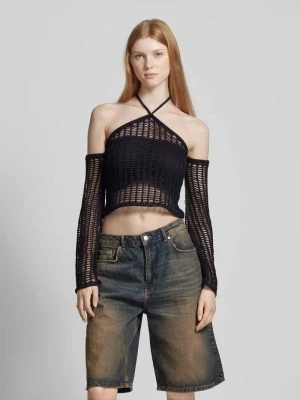 Bluzka z dzianiny z wiązaniem na szyi REVIEW