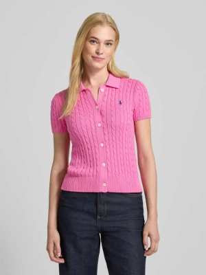 Bluzka z dzianiny z wyhaftowanym logo Polo Ralph Lauren