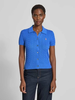 Bluzka z dzianiny z wyhaftowanym logo Polo Ralph Lauren
