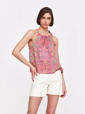 Bluzka z etnicznym różowym wzorem Top Secret