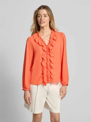 Bluzka z falbanami i dekoltem w serek Marc Cain