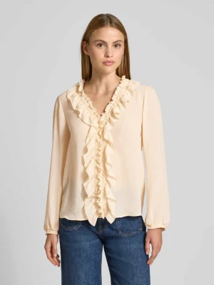 Bluzka z falbanami i dekoltem w serek Marc Cain