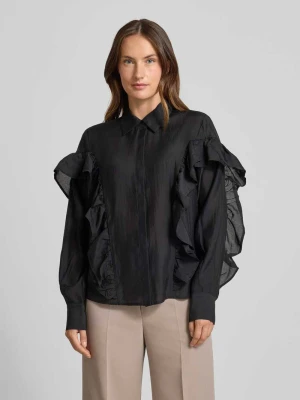 Bluzka z falbanami i kołnierzykiem koszulowym model ‘MOLLY’ Copenhagen Muse