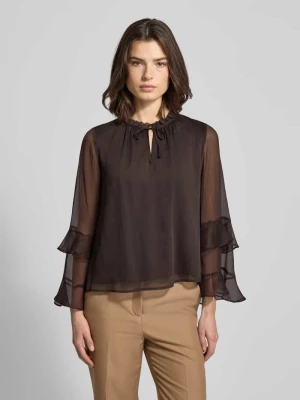 Bluzka z falbanami i wycięciem w kształcie łezki comma