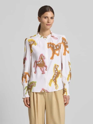 Bluzka z falbankami i detalami ze smocku HERZENS