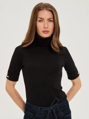 Bluzka z golfem czarna Moodo