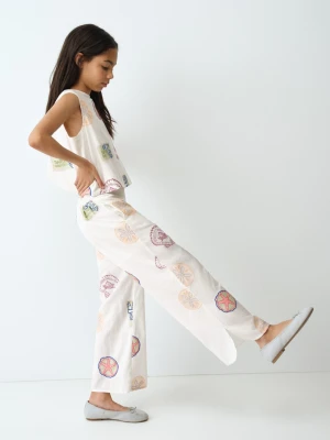 Bluzka z haftem biały - Dzieci - - MANGO KIDS