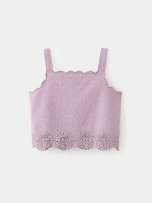 Bluzka z haftem jasny/pastelowa purpura - Dzieci - - MANGO KIDS