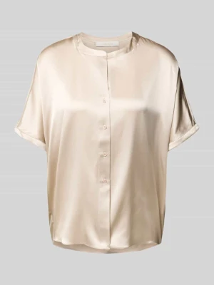 Bluzka z jedwabiu o kroju relaxed fit z okrągłym dekoltem HERZENS
