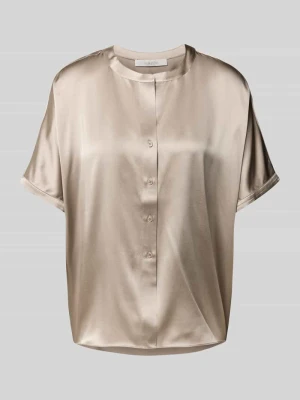 Bluzka z jedwabiu o kroju relaxed fit z okrągłym dekoltem HERZENS