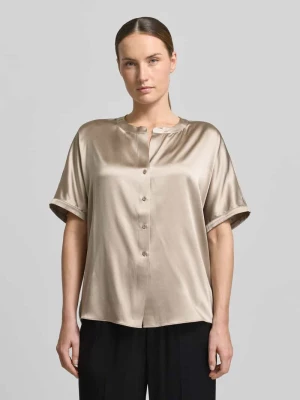 Bluzka z jedwabiu o kroju relaxed fit z okrągłym dekoltem HERZENS
