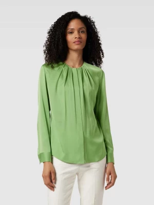 Bluzka z jedwabiu z plisami model ‘Banorah’ BOSS Black Women