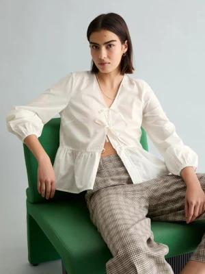 Bluzka z kokardą Marc O'Polo bílá