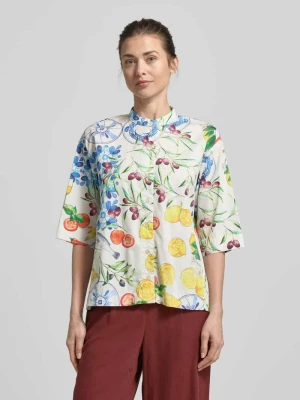 Bluzka z kołnierzem mao i rękawem 3/4 Emily Van den Bergh