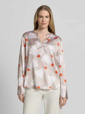 Bluzka z kołnierzem tunikowym i zaokrąglonym dołem HERZENS