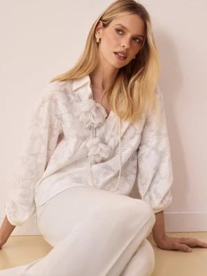 Bluzka z kołnierzem we wzór devoré TARANKO