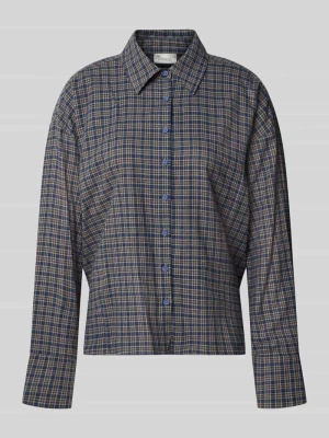 Bluzka z kołnierzykiem typu kent model 'Lennie' My Essential Wardrobe Ciemnoniebieski