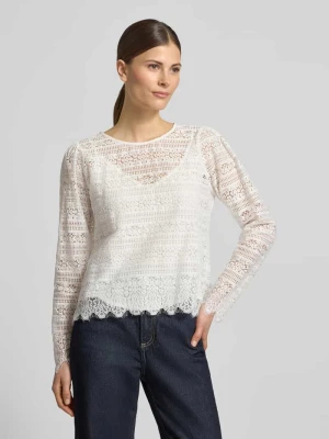 Bluzka z koronki z okrągłym dekoltem comma