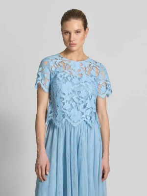 Bluzka z koronki z okrągłym dekoltem V by Vera Mont