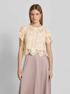 Bluzka z koronki z okrągłym dekoltem V by Vera Mont