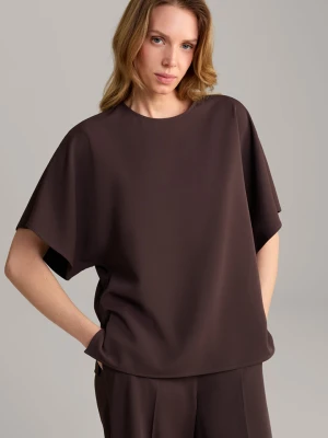 Bluzka z krepy w kolorze ciemnobrązowym Joop