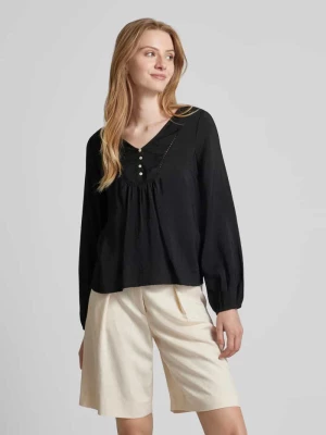 Bluzka z krótką listwą guzikową model ‘MIRA’ Vero Moda