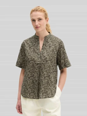 Bluzka z krótkim rękawem o kroju regular fit z czystej bawełny Marc O'Polo Oliwkowy
