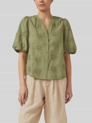 Bluzka z krótkim rękawem o kroju regular fit z czystej bawełny s.Oliver Khaki