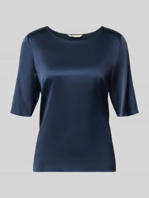 Bluzka koszulowa o kroju regular fit z mieszanki jedwabiu model 'LASTI' MM By Max Mara Ciemnoniebieski
