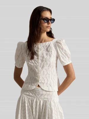 Bluzka z krótkim rękawem o kroju slim fit z czystej bawełny model 'JULES' Polo Ralph Lauren