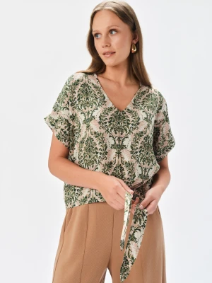 Bluzka z krótkim rękawem w orientalny wzór Top Secret