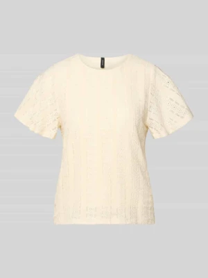 Bluzka z krótkim rękawem z haftem angielskim model 'CASSANDRA' Vero Moda