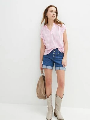 Bluzka z krótkim rękawem z lejącej wiskozy bonprix