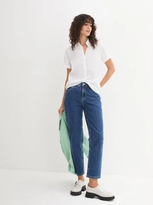 Bluzka z krótkim rękawem  z mieszanki bawełny ze stretchem bonprix