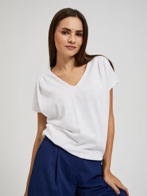 Bluzka z krótkimi rękawami biała Moodo