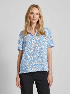 Bluzka z kwiatowym wzorem i dekoltem w serek montego