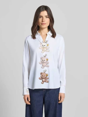 Bluzka z mieszanki jedwabiu z nadrukiem z motywem HERZENS