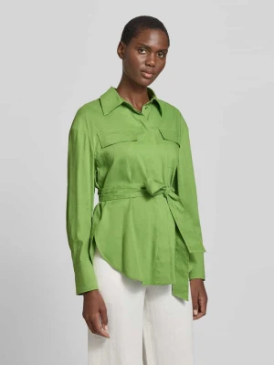 Bluzka z mieszanki lnu z kieszeniami na piersi Marc Cain